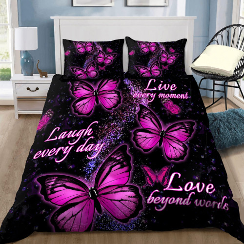  Butterfly Live Every Moment D Printed Bedding Set KLBM