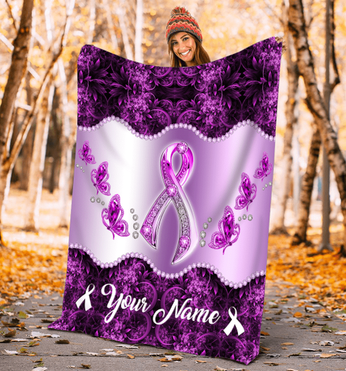  Personalized Breast Cancer Awearness Blanket DA
