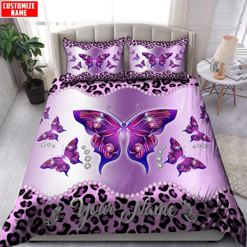  Butterfly Personalized Striped Bedding Set