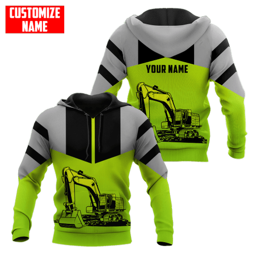  Hero Excavator Heavy Equipment Operator Customized Name D Over Printed Shirt For Operator