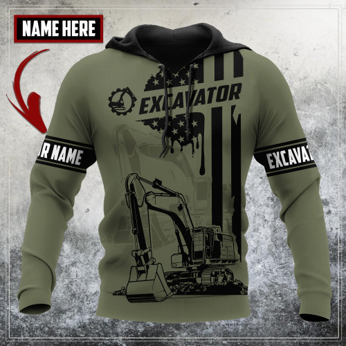 Customized Name Excavator Heavy Equipment Shirts A