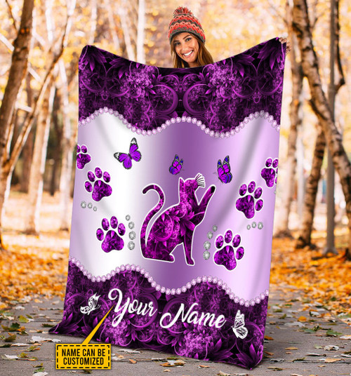  Personalized Just A Girl Who Loves Cats Blanket