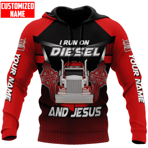  Personalized I Run On Diesel And Jesus Trucker Shirt NHBM