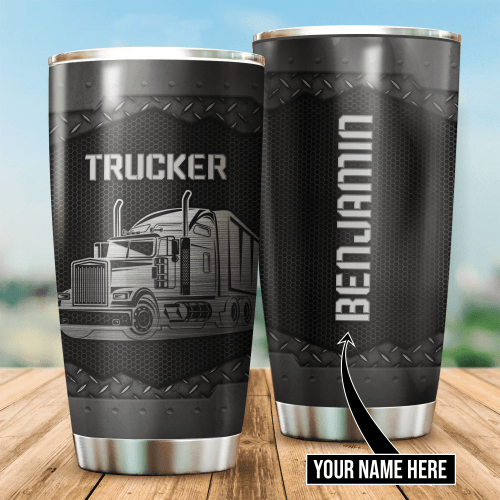 Personalized Trucker Stainless Steel Tumbler Oz
