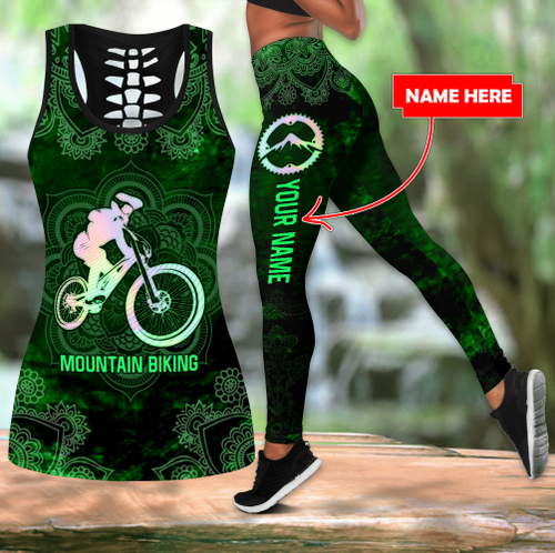  Personalized Mountain Biking Girl Combo Legging Tanktop