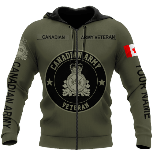  Personalized Name Canadian Army Zip hoodie