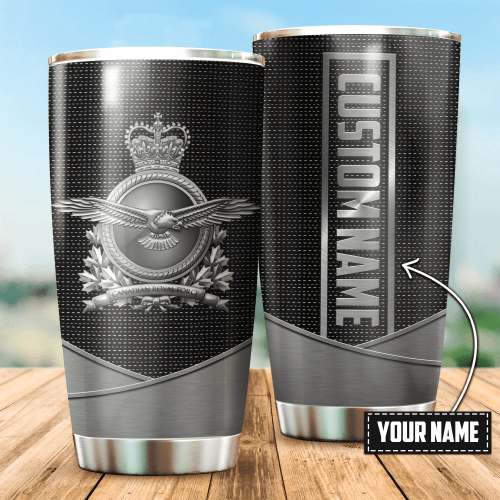  Personalized Name Canadian Air Force Veteran Stainless Steel Tumbler