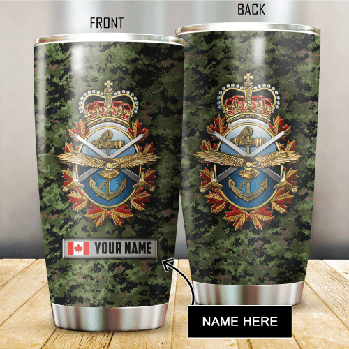 Personalized Name Canadian Veteran Stainless Steel Tumbler