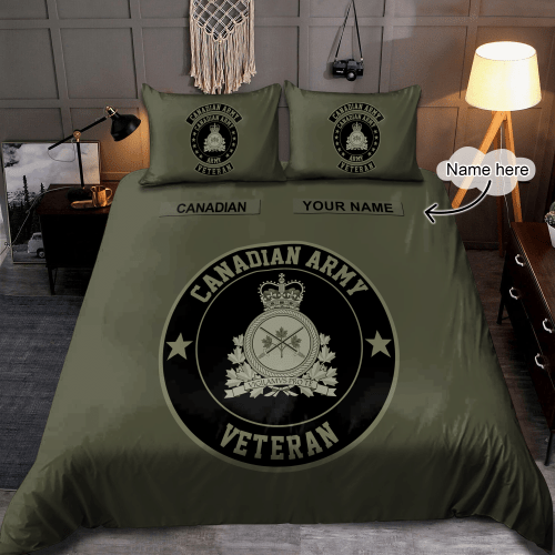  Personalized Name Canadian Army Veteran Bedding Set