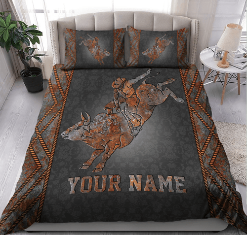  Customized Name Bull Riding Bedding Set MH