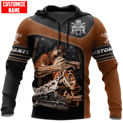  Personalized Mechanic All Over Printed Hoodie For Men and Women TN DD
