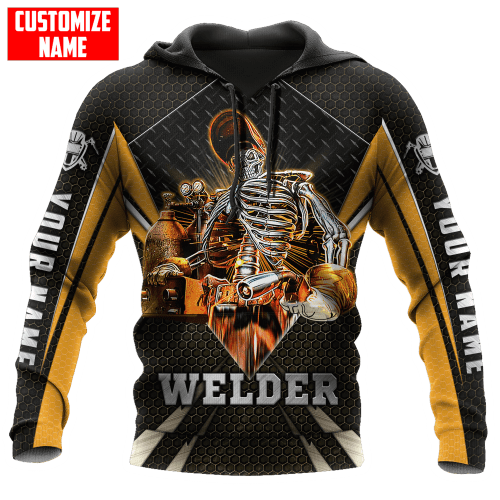  Personalized Welder Skull Orange Line Printed Shirts MHNA