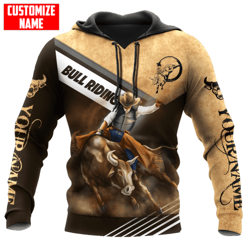  Personalized Bull Riding New Brown Hoodie MHDHND