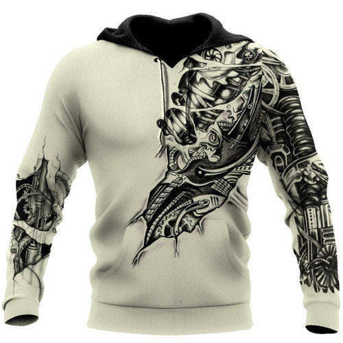 All Over Printed Mechanic Tattoo Hoodie For Men and Women TN