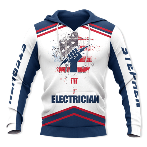  Personalized Name American Electrician Printed Shirts