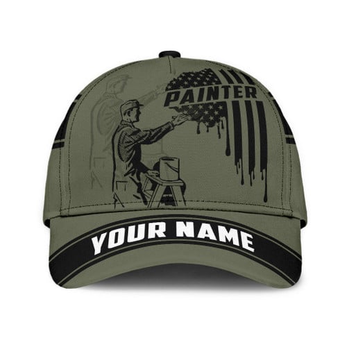 Personalized Name Painter Classic Cap Green