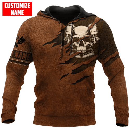  Personalized Name Painter Unisex Shirts Leather Texture Skull