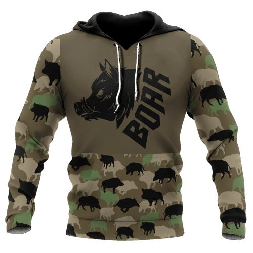  Boar Hunting Dark Green Camo Shirt