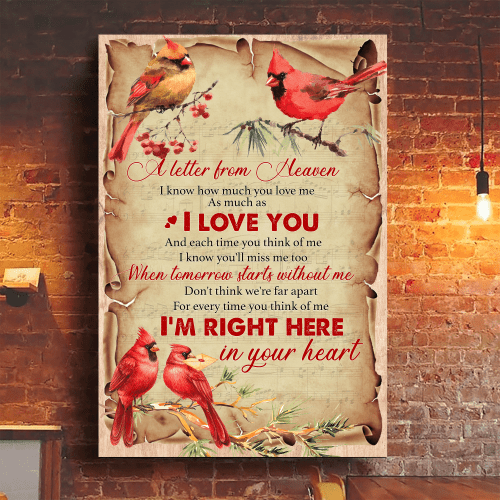  Cardinal A Letter From Heaven Portrait Canvas Print - Wall Art Poster