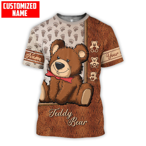  Customized Name Teddy Bear Paws All Over Printed Unisex Shirts