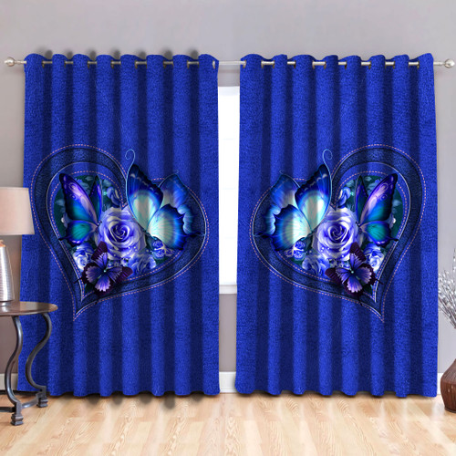  Butterfly Blue Color Curtain