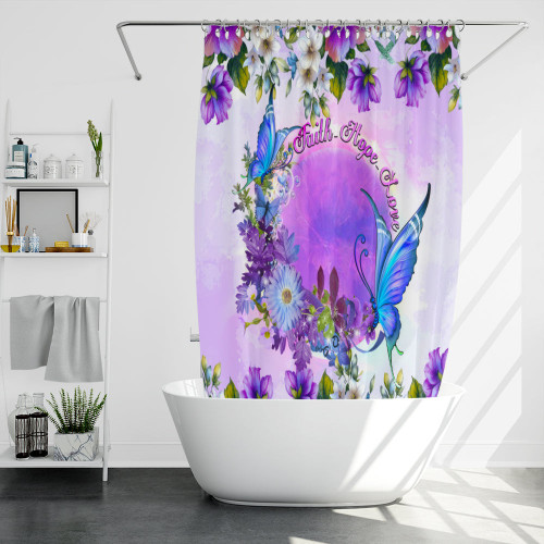  Butterfly Shower Curtain