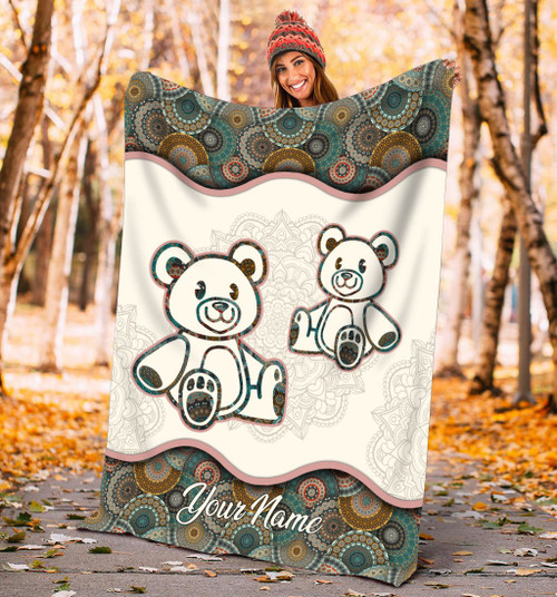  Customized Name Teddy Bear Blanket SN