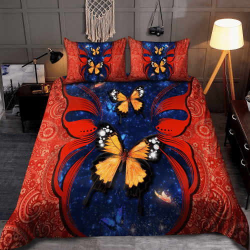  Orange Butterfly Bedding Set