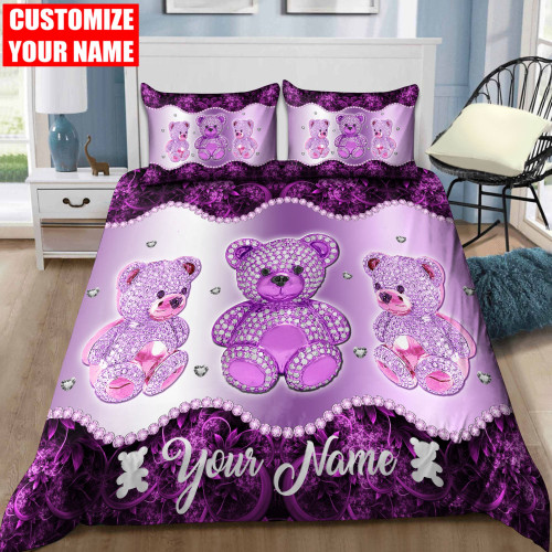  Customized Name Teddy Bear Bedding Set