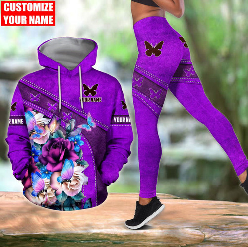  Customized Name Butterfly Combo Hoodie + Legging