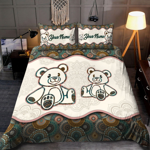  Customized Name Teddy Bear Bedding Set SN