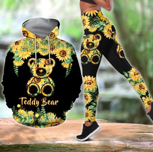  Sunflower Teddy Bear Combo Hoodie + Legging