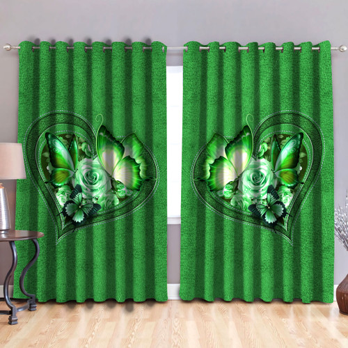  Butterfly Green Color Curtain