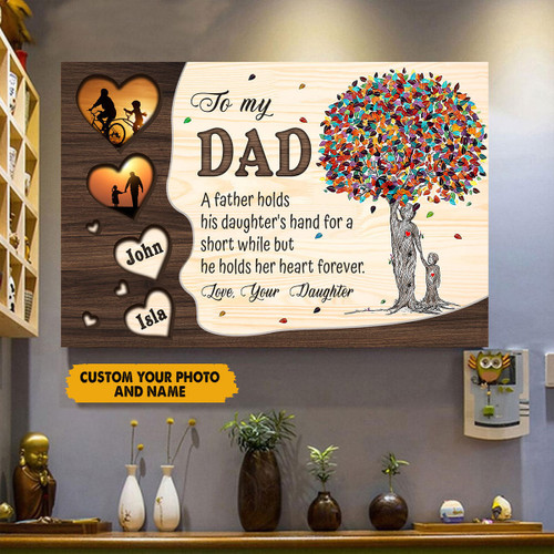  Personalized A Father Holds His Daughter's Hands Poster Father's Day Gift ntnna xt