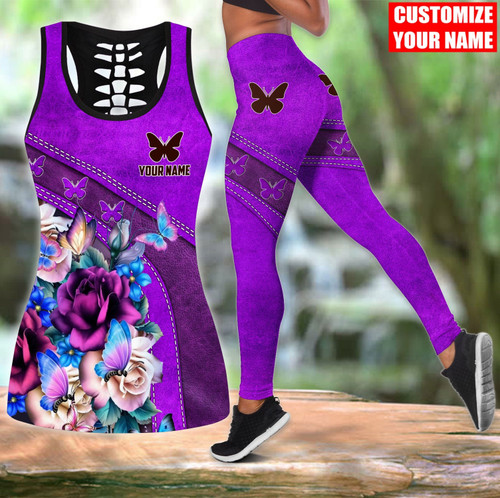  Customized Name Butterfly Combo Legging + Tanktop