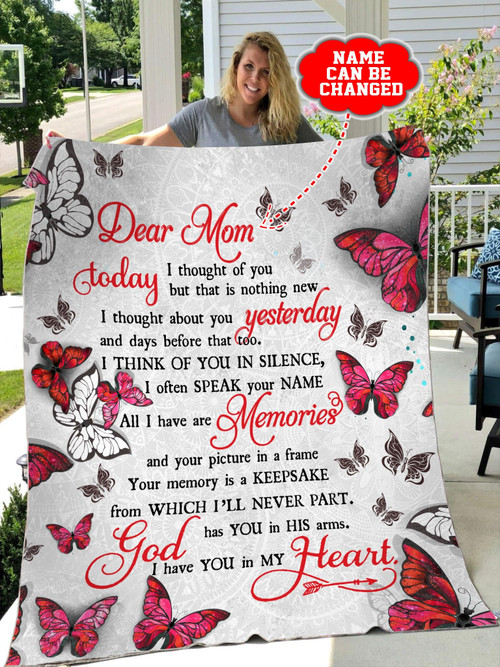  Custom Name Pink Butterfly God Has You In His Arms I Have You In My Heart Blanket