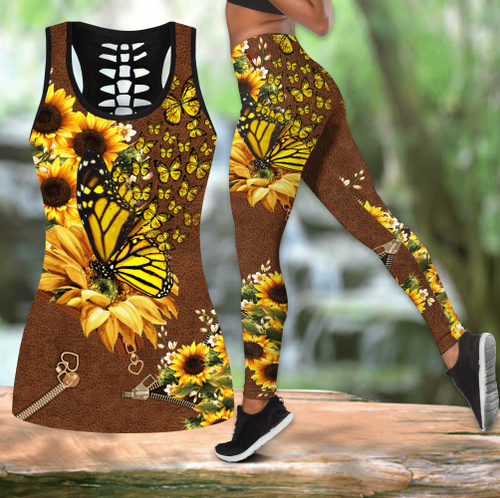  Sunflower Butterfly Combo Legging + Tanktop DA