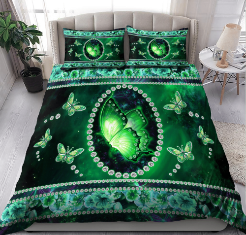  Green Butterfly Bedding Set