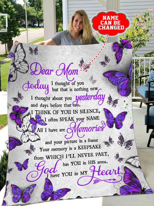  Custom Name Purple Butterfly God Has You In His Arms I Have You In My Heart Blanket