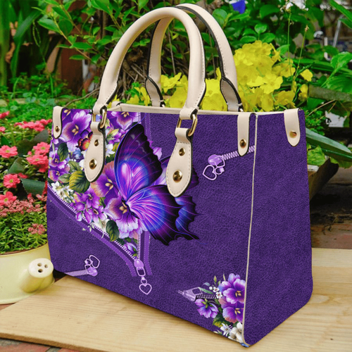  Butterfly All Over Printed Leather Handbag DA
