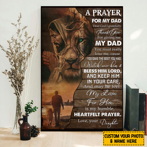  Personalized A Prayer For My Dad Poster Father's Day Gift klna xt