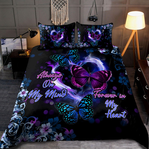  Always In My Mind Forever In My Heart Butterfly D Printed Bedding Set