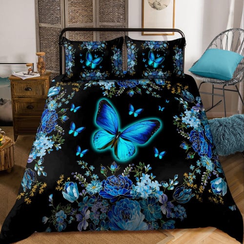  Butterfly Bedding Set Blue Color