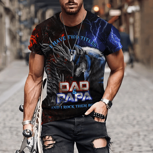  Dragon & Wolf Dad T-shirts