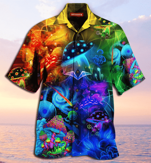 Mushroom Hippie 3D All Over Printed Hawaiian Shirt
