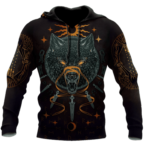 Black Noir Fenrir Viking All Over Printed Shirts SN20072203