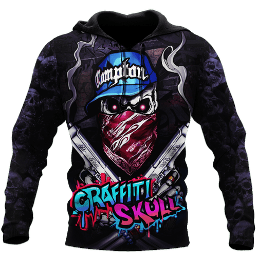 Beebuble Craffiti Skull 3D Printed Unisex Shirts KL21092201