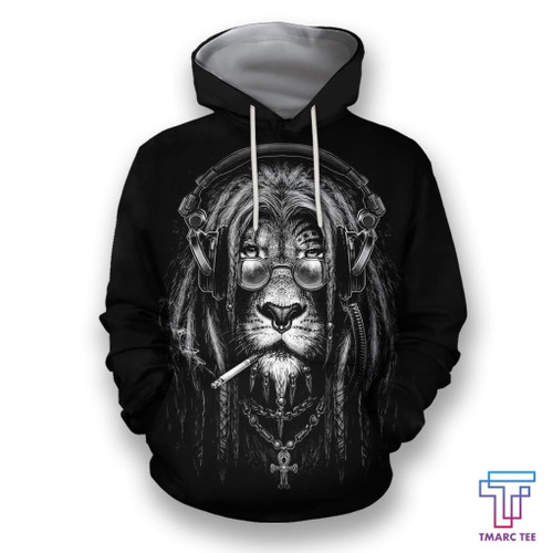 Beebuble D All Over Print Black & White Lion Smoking