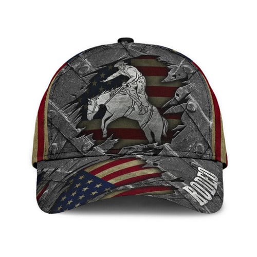 Beebuble Personalized Name Rodeo Classic Cap American Horse Rider