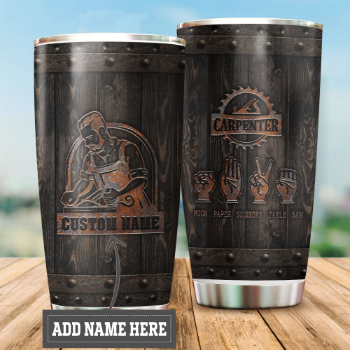 Beebuble Personalized Name Carpenter Stainless Steel Tumbler